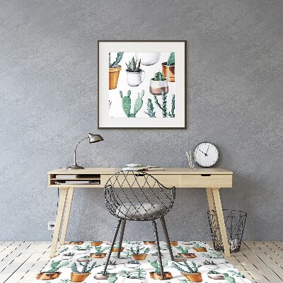 Computer chair mat Cacti in pots