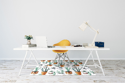 Computer chair mat Cacti in pots