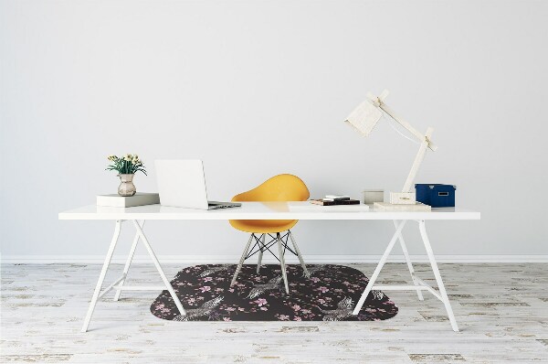 Office chair mat Herons and flowers