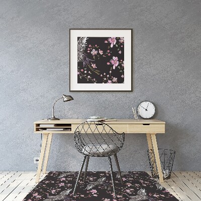 Office chair mat Herons and flowers