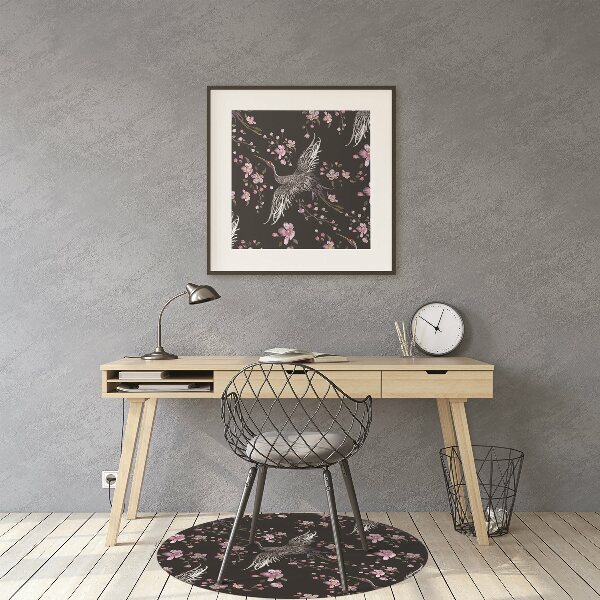 Office chair mat Herons and flowers