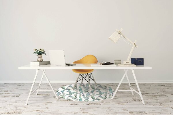 Chair mat floor panels protector watercolor cacti