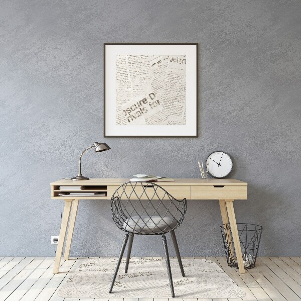 Desk chair floor protector Vintage Newspapers
