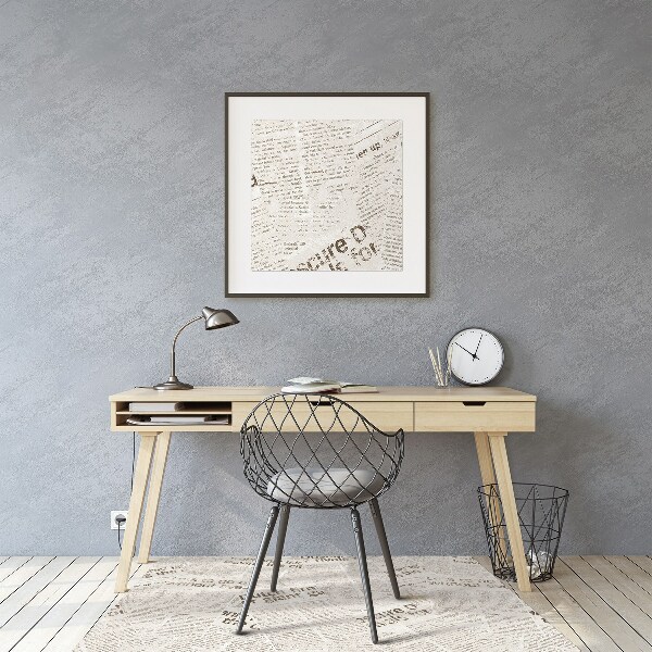 Desk chair floor protector Vintage Newspapers