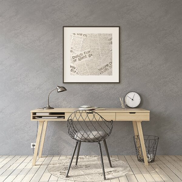 Desk chair floor protector Vintage Newspapers