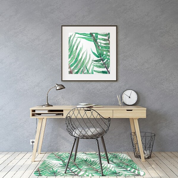 Office chair floor protector palm leaves