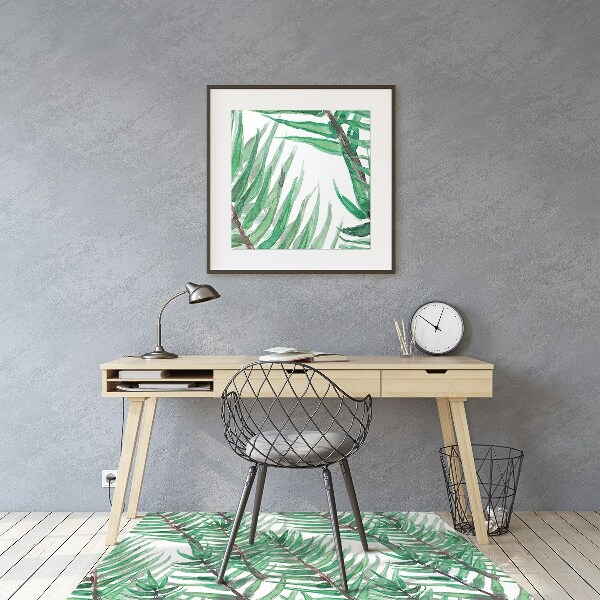 Office chair floor protector palm leaves