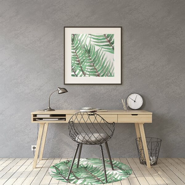 Office chair floor protector palm leaves
