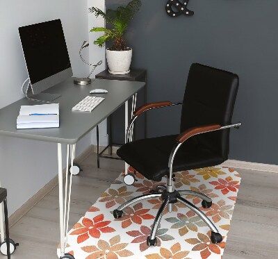 Office chair floor protector flowery pattern