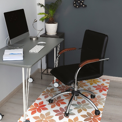 Office chair floor protector flowery pattern