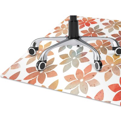 Office chair floor protector flowery pattern