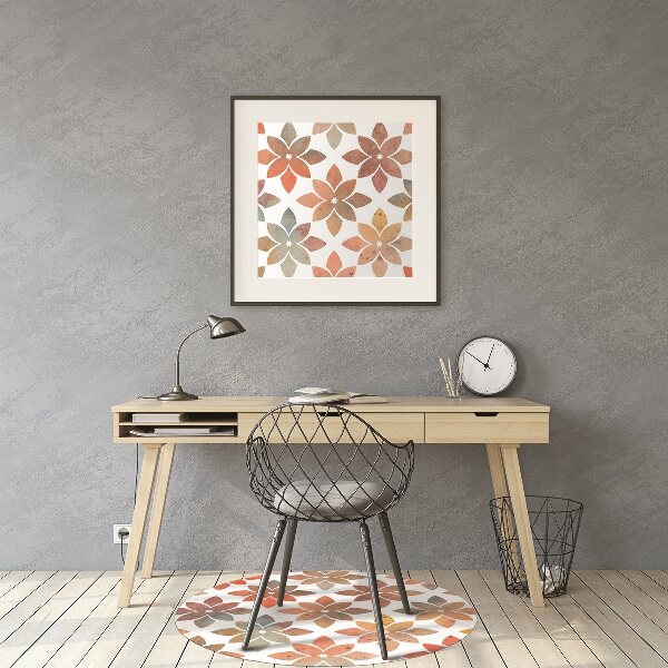 Office chair floor protector flowery pattern