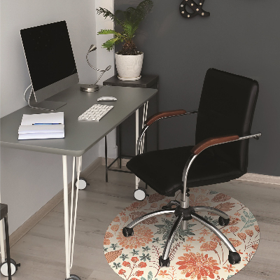 Office chair floor protector artistic Flowers