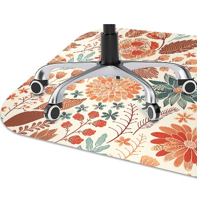 Office chair floor protector artistic Flowers