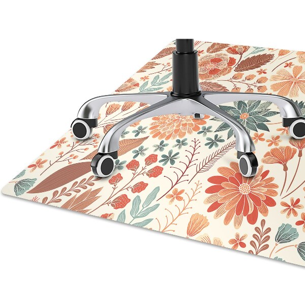 Office chair floor protector artistic Flowers