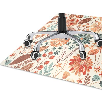 Office chair floor protector artistic Flowers