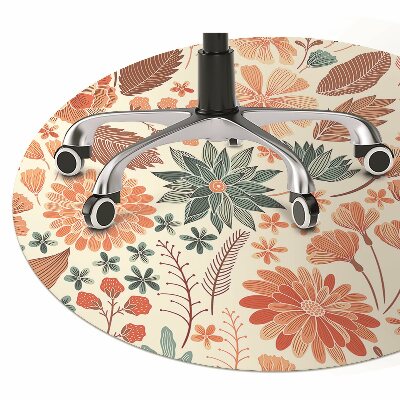 Office chair floor protector artistic Flowers