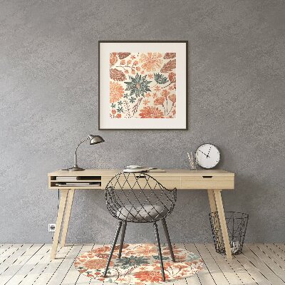 Office chair floor protector artistic Flowers