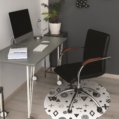 Office chair floor protector geometric patterns