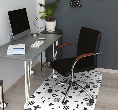Office chair floor protector geometric patterns