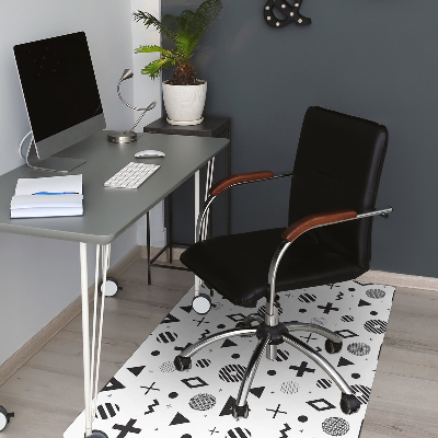 Office chair floor protector geometric patterns