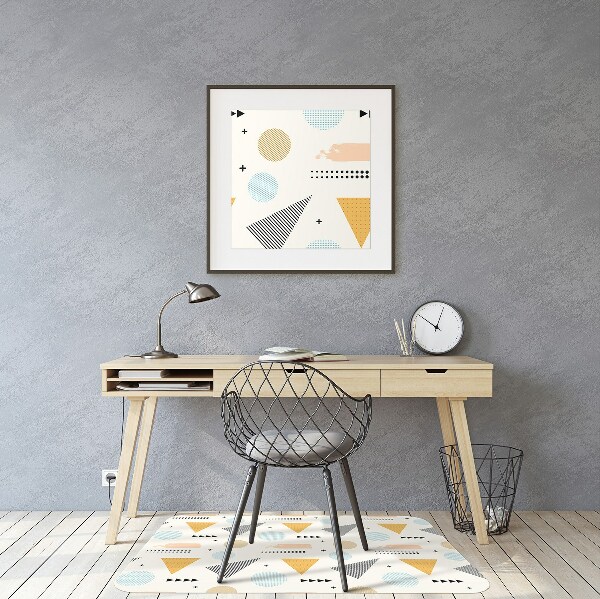 Office chair mat colored shapes