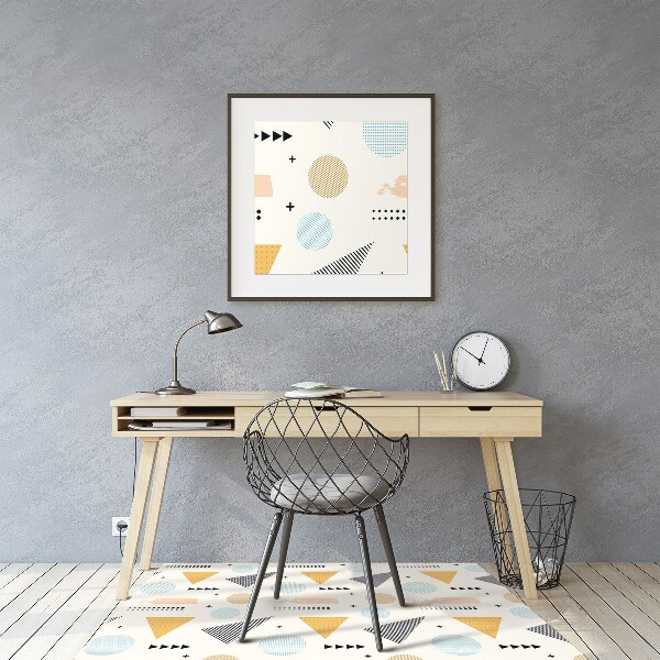 Office chair mat colored shapes