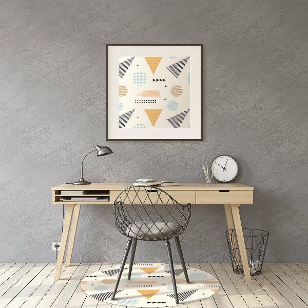 Office chair mat colored shapes