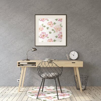 Office chair mat watercolor Flowers