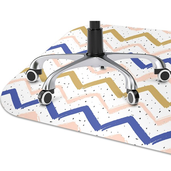 Chair mat floor panels protector painted zigzags