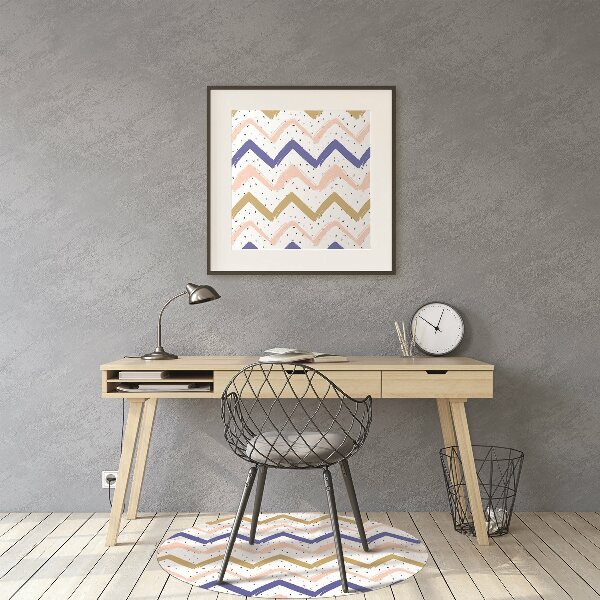Chair mat floor panels protector painted zigzags