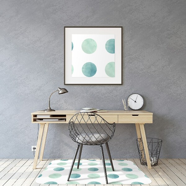Office chair mat watercolor dots