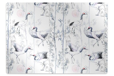 Desk chair mat dancing cranes