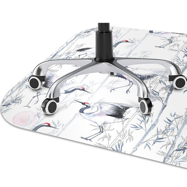 Desk chair mat dancing cranes