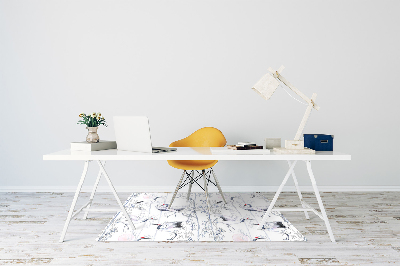 Desk chair mat dancing cranes