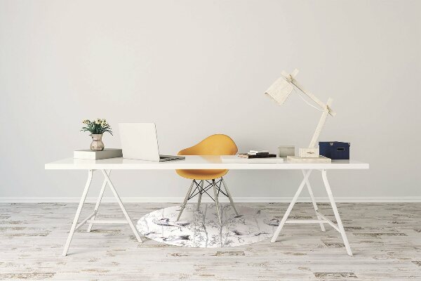 Desk chair mat dancing cranes