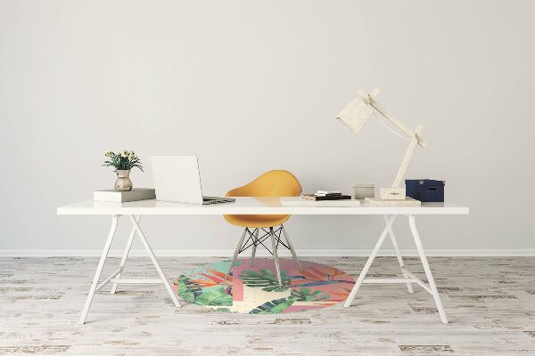 Office chair floor protector Tropical mosaic