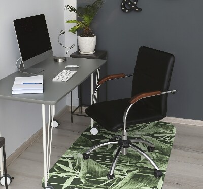 Desk chair mat dark leaves