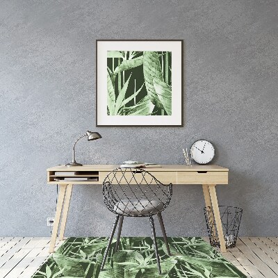 Desk chair mat dark leaves