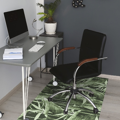 Desk chair mat dark leaves