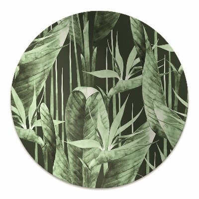 Desk chair mat dark leaves