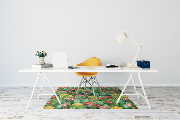 Chair mat floor panels protector flowering cacti