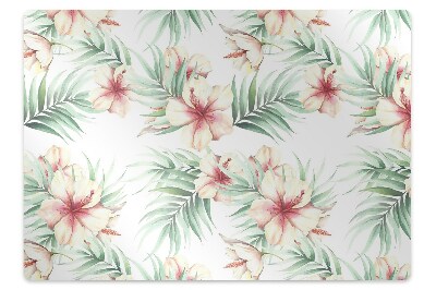 Chair mat floor panels protector Hawaiian flowers