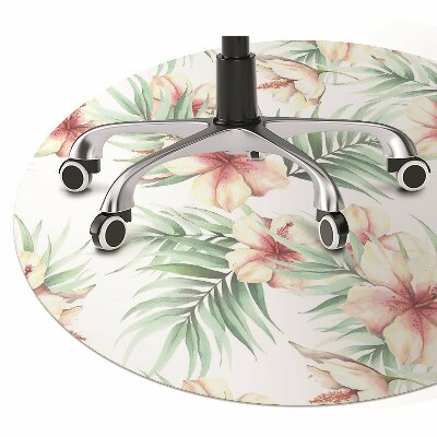 Chair mat floor panels protector Hawaiian flowers