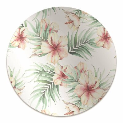 Chair mat floor panels protector Hawaiian flowers