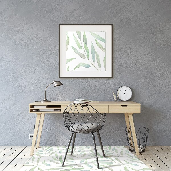 Chair mat floor panels protector delicate leaves