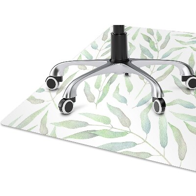 Chair mat floor panels protector delicate leaves