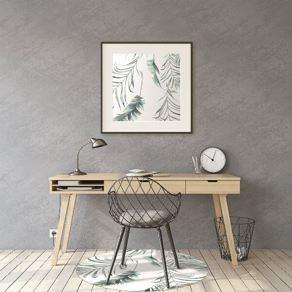 Chair mat floor panels protector Leaves like feathers
