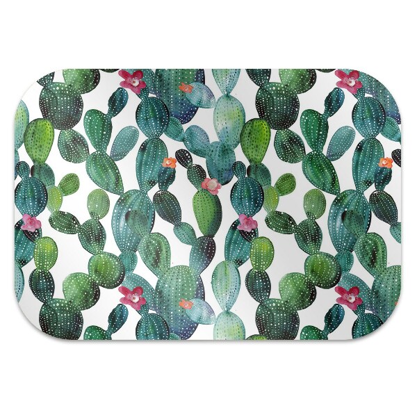 Office chair floor protector Cactus with flowers