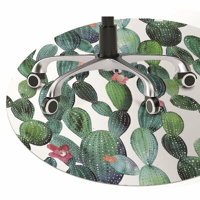 Office chair floor protector Cactus with flowers